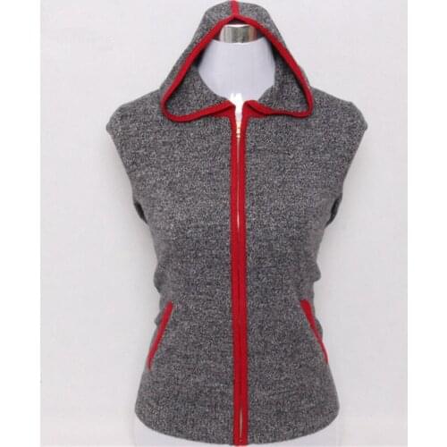 Large size pure goat cashmere knit women fashion hooded H-straight thick cardigan sweater dark grey S/5XL