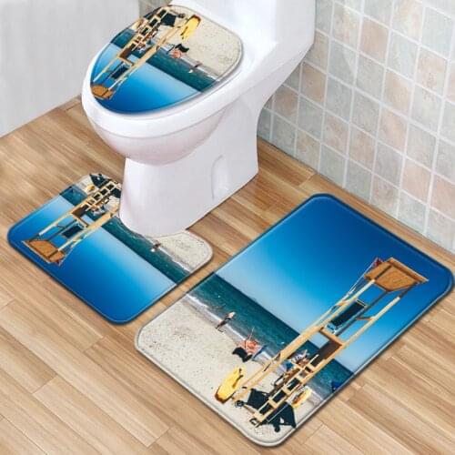 Seaside beach landscape pattern bath mattress bathroom products Bathroom mat Bathroom amenities bath products Bathroom rug rugs