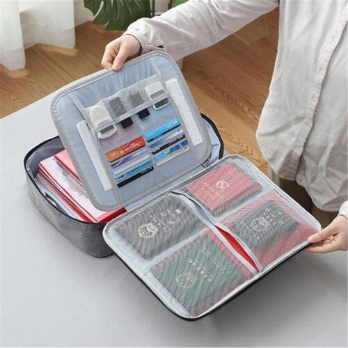Multi-function Document Storage Bag with Lock Multi-layer Document Passport Card Package Sorting Box Organizer Home Sorting Box