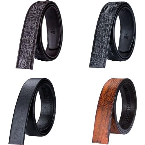 Belt No Buckle 3.5CM Wide Cowskin Genuine Leather Automatic Belt Body Strap Without Buckle High Quality Male Strap DiBanGu