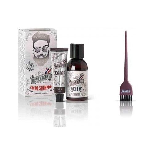 Pack beard and hair dye in shampoo 9G Gray + paletine