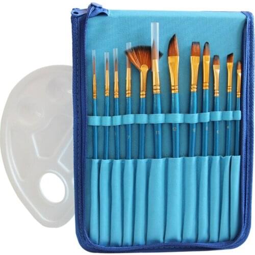 Art brush bag + palette 13-piece watercolor acrylic brush painting set