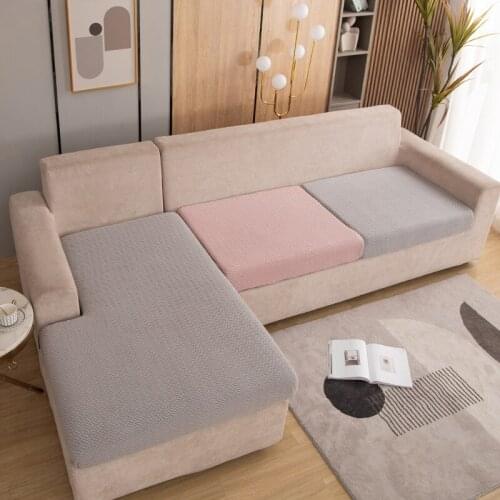 Solid Colour Sofa Cushion Cover Macaron All-inclusive Sofa Covers Elastic Slipcovers Adjustable Protector For Home Living Room