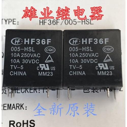 Relay JZC-36F 5VDC HF36F 005-HSL 10A4PIN