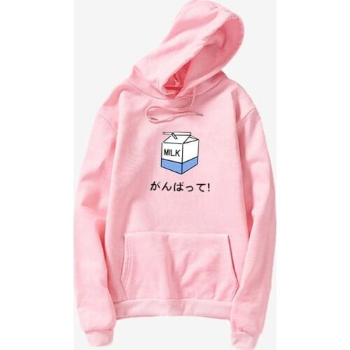 Pink hoodie kawaii doll new womens plus velvet hooded long-sleeved Harajuku pullover loose thicken sweatshirt