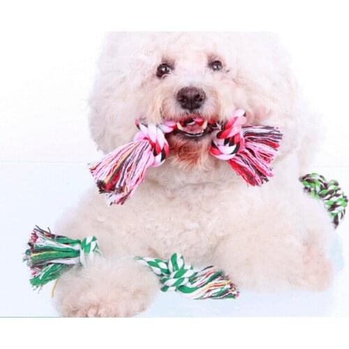 Random ship selling Pet Dog pet toys supplies Cotton Chew rope Knot Dog Durable Braided Bone bites rope 17cm Small dogs Toy +Z