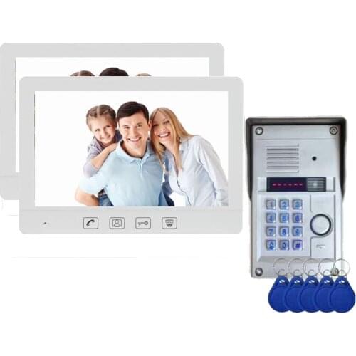 ZHUDELE 10.1" Touch Screen Video Intercom Door Phone Audio System Phone Remote View Unlock Keypad RFID Doorbell IR CCD Camera