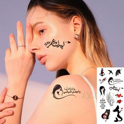 Waterproof Temporary Tattoo Sticker Butterfly Unicorn Wings Mermaid Bird Anchor Love Design Fake Tatto Flash Tatoo for Women Men