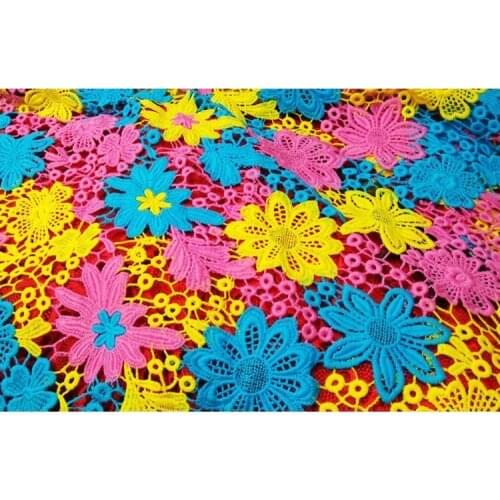 High-quality three-colour hollowed out fabric water soluble lace Bottom embroidery cloth for dress DIY