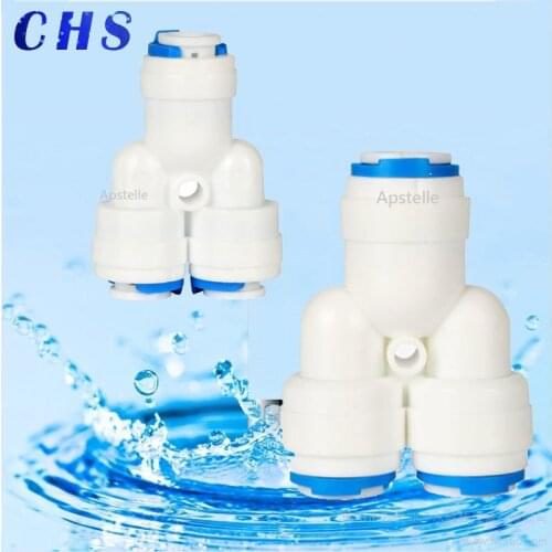 Reverse Osmosis System Y Fitting Quick Coupling Equal 3 Way 1/4" 3/8" OD RO Water Hose Tube Plastic Coupling Connector