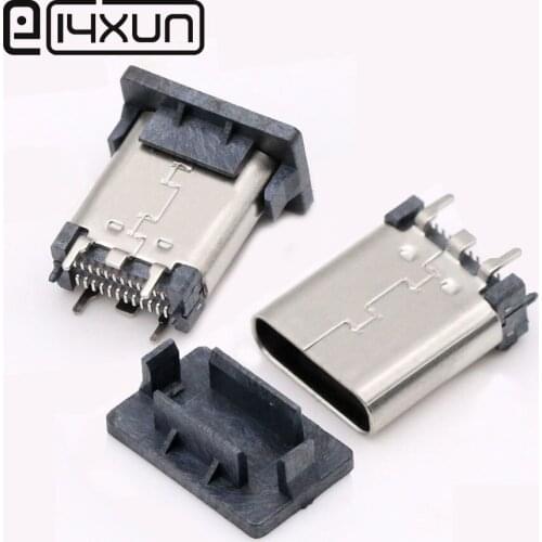 1pcs Type-C USB Female jack 24P SMT In-line Panel usb Waterproof 3.1 Type C DIY Repair Connector H=10.5mm