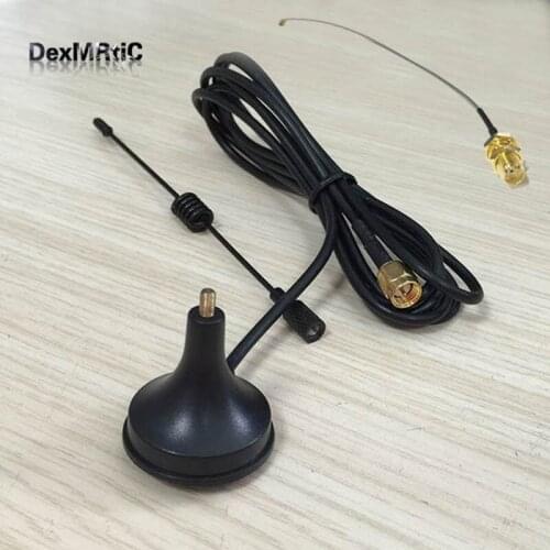 2.4Ghz 3dbi sucker wif antenna with magnetic base extension cable 1.5m SMA male connector + IPX / u.fl To SMA Female Pigtail