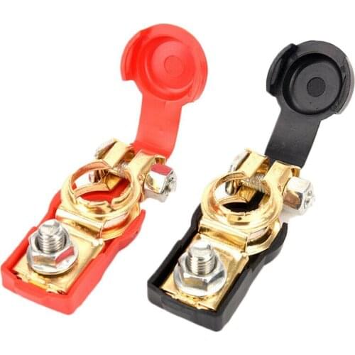 2Pcs Car Battery Terminal Connector Quick Release Terminal Connector Clamps Cap Clips Copper For Car Caravan Accessories