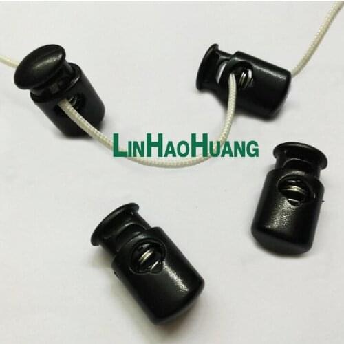 50pcs/lot AB10 black plastic ball cord lock toggles plastic stoppers for 7mm cord free shipping