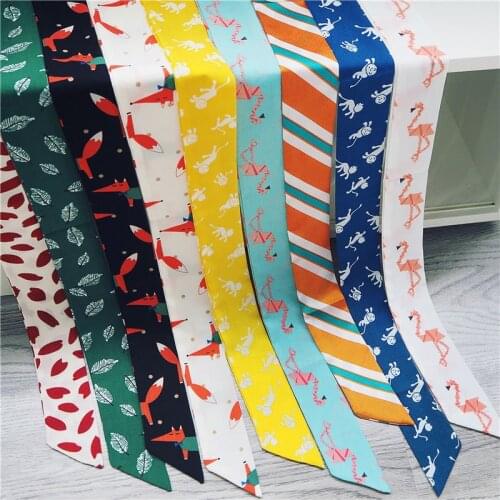 5X90CM) * 2021 NEW Cute thin and long small silk scarf womens all-match scarf 8# Colors