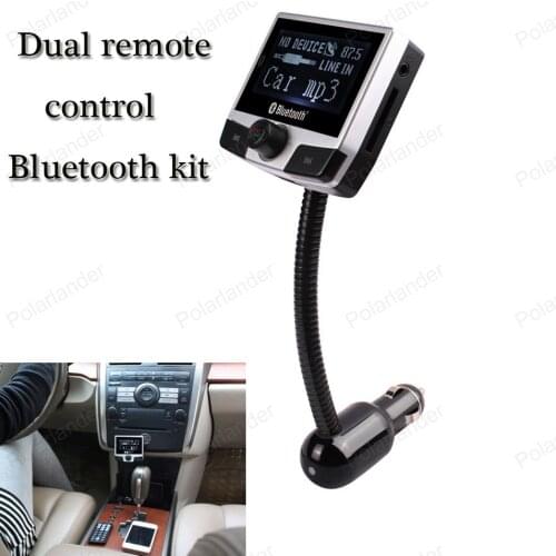 2.4 inches Bluetooth Car Kit mini car-styling Bluetooth V1.2 built-in FM support SD / USB support A2DP Dual remote control