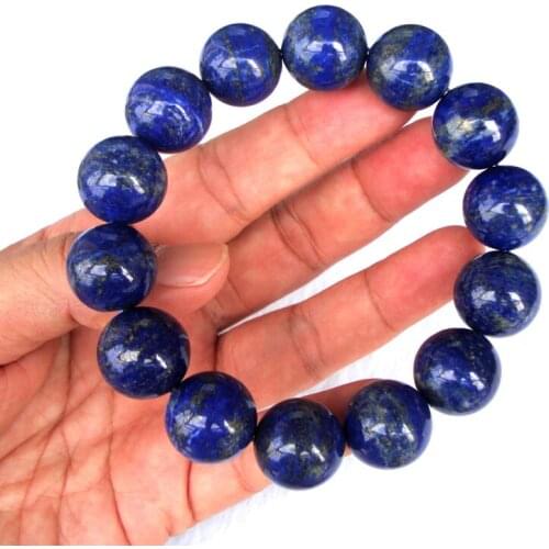 Free Shipping Natural Lapis Lazuli Round 16.5mm Beads Bracelet Women Man Jewelry Accessories Weddings Parties Birthday Gift