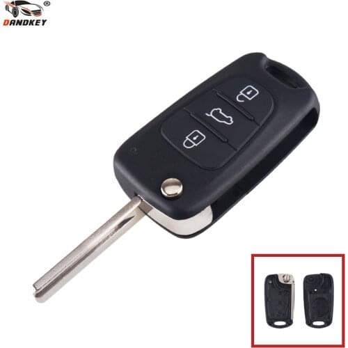 Dandkey Flip Key Folding Car Key Shell Fob 3 Buttons For Kia For Hyundai Avante I30 IX35 Kia K2 K5 Sorento Sportage With Blade