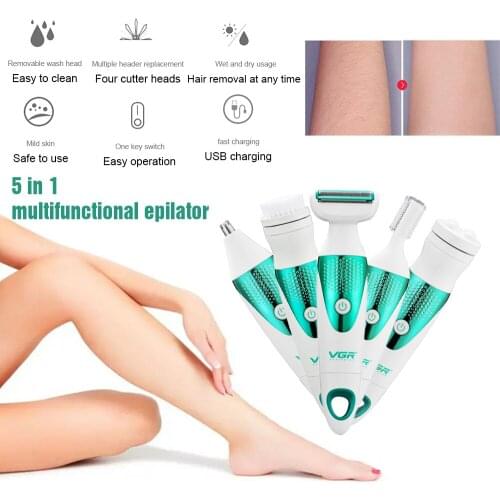 Portable Epilator Arm Face Underarm 5 in 1 Female WomenS Fashion Leg Women Hair Shaver Face Eyebrow Shaping Hair Shaver