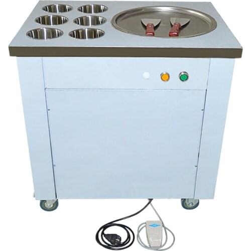 Hot sale Commercial fried ice cream machine Multi-function yoghourt/milk/butter frying ice machine with 6 ice barrels CBJ-1*6