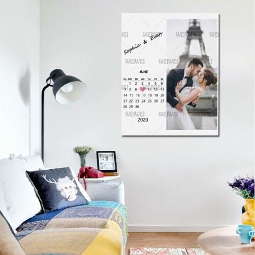 Customizable Personal Wedding Photo Poster (Calendar) Scandinavian Style Wall Artists Home Decoration Canvas Painting Hd