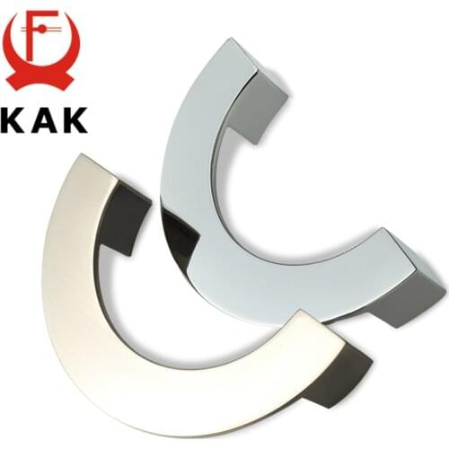KAK 5pcs Zinc Alloy Bright Chrome Modern Cabinet Handles Round Sliding Door Pulls Drawer Knobs Wardrobe Pulls Furniture Handle