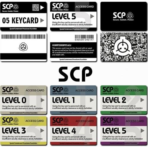 Card Stickers SCP Special Containment Procedures Foundation Logo Cosplay Access Grade Card