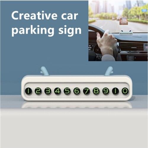 Cute Temporary Parking Card Car Moving Parking Mobile Phone Number Plates For All Models Auto Styling Accessories For Women