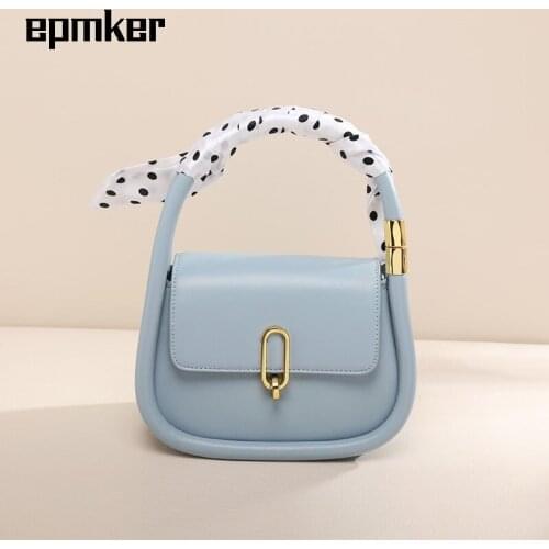 EPMKER Fashion Tote Bag Scarf Handle Chains Shoulder Bags Cute Crossbody Bags Lock Bags Luxury Designer Handbags Brand Bags Flap