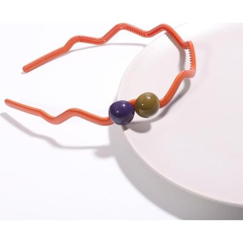 2019 Fashion Hairbands Cute Sweet Candy Headband Solid Wave Hair Hoops with Teeth Plastic Hair Accessories for Women Girls