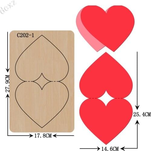 New Love, heart, postcard Wooden die Scrapbooking C-202-1 Cutting Dies