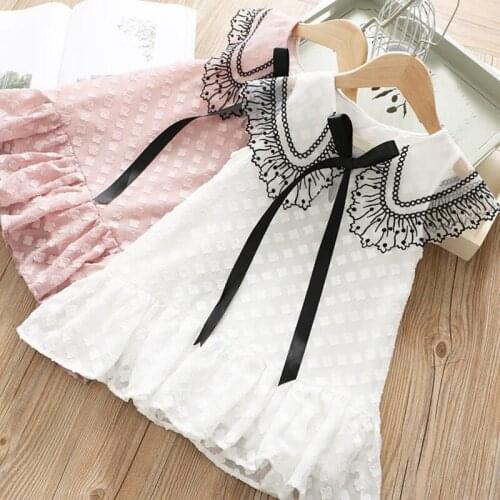 Girls Dress Girl 2020 Summer Vestidos Sleeveless Lace Casual White Pink Dresses Kids Clothes Children Clothing Dresses for Girls