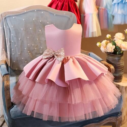 Kids Elegant V-neck Cake Princess Dress Girls Dresses For Wedding Evening Party Embroidery Flower Girl Dress Girl Clothes