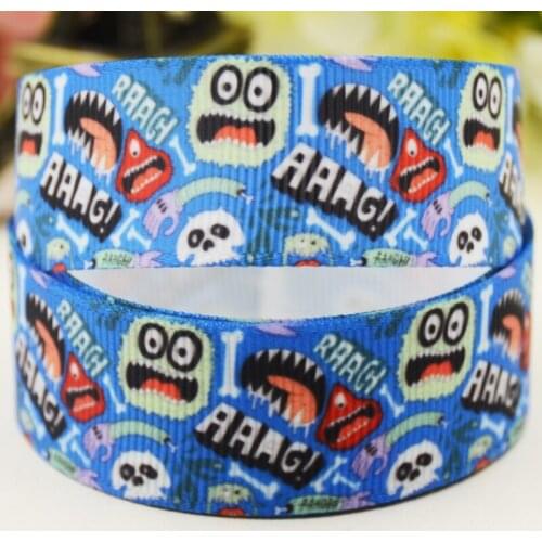22mm 25mm 38mm 75mm Grimace cartoon printed Grosgrain Ribbon party decoration 10 Yards X-04471