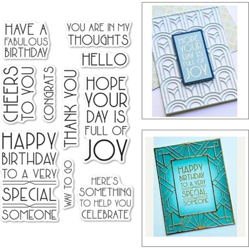 Happy Birthday Hello English Words Alphabet Clear Stamps New 2021 for Scrapbooking Decorative Crafts No Metal Cutting Dies