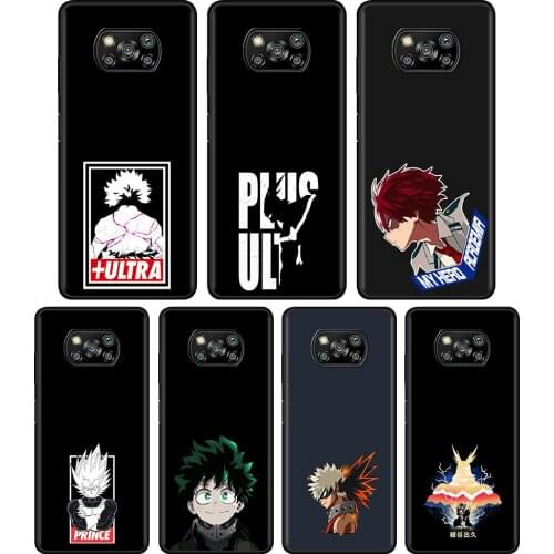 My hero academia Silicone Phone Case For Xiaomi Mi Poco X3 Pro X3 NFC F3 GT M3 Pro 5G Black Soft Cover Funda Capa