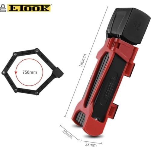 ETOOK Strong Folding Lock For Bicycle Bike Electric Motorcycle MTB Mountain Road Bike Lock Heavy Duty Anti-theft Bicycle Lock