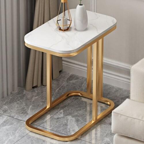 Nordic Minimalistic Iron Tea Table Modern Living Room Sofa Corner Table Wooden Desktop Bedroom Small Coffee Table Desk