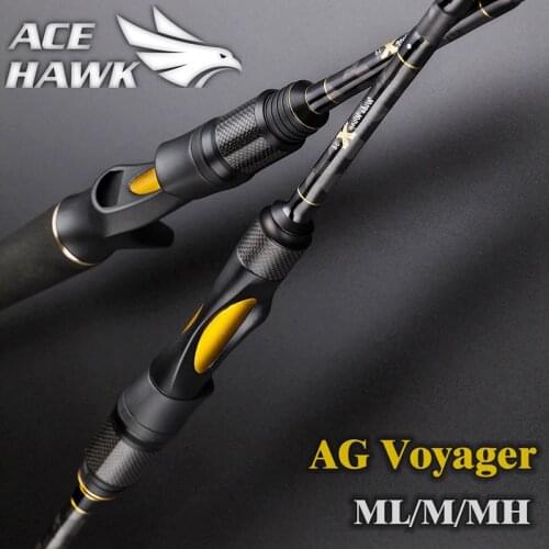 AG voyager spinning baitcasting fishing rod 4 sections travel rod ML M MH 1.8 2.1 2.4 2.7m carbon fishing rod F MF action