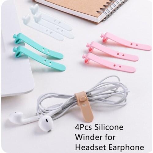 ZUIDID 4pcs/set Cable Binder Winder Bracket Mouse Clip Protector USB Manager For Wired Earphone IPhone12 Etc