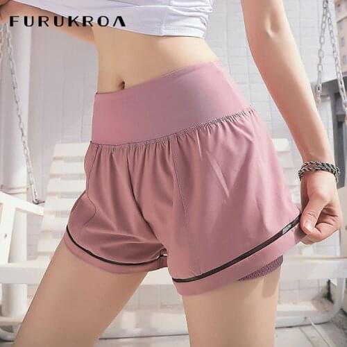 Women Quick Drying Yoga Double Layer Sport Shorts Outdoor Sports Fitness Gym Running Workout Shorts Wear Leggings X229B