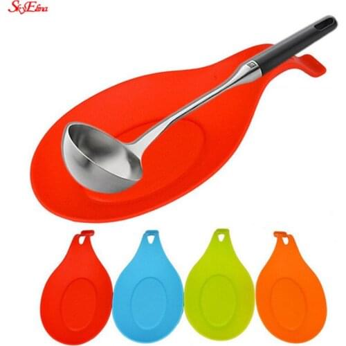 1PCS New Silicone Spoon Rest Kitchen Insulation Mat Place mat Holder Cooking Tool Silicone spoon mats for kitchen 5Z