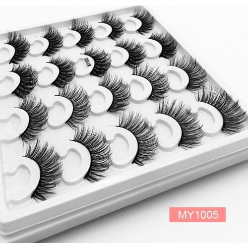 10Pairs 8D Faux Mink Hair False Eyelashes Natural/Thick Long Eye Lashes Faux Cils Maquillaje Wispy Makeup Beauty Extension Tools