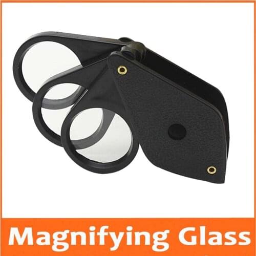 5pcs 4X Plastic Toy Children Gift Pocket Magnifier Jewelry Identifying Type Inspecting Magnifying Glass Loupe with 3pcs Lenses