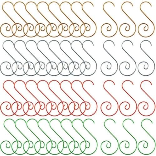 50pcs S Shaped Christmas Hook Christmas Tree Ornaments Noel Xmas Doll Angle Hook Up 2020 Navidad Christmas Decorations for Home