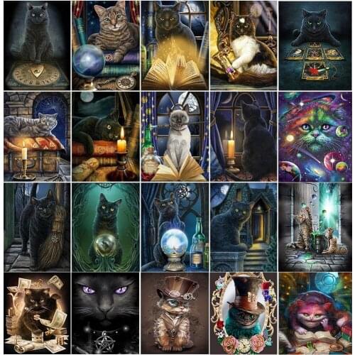 5D DIY Cartoon Cat Diamond Painting Full Square/Round Inlaid Rhinestone Animal Embroidery Mosaic High Quality Handmade Gift