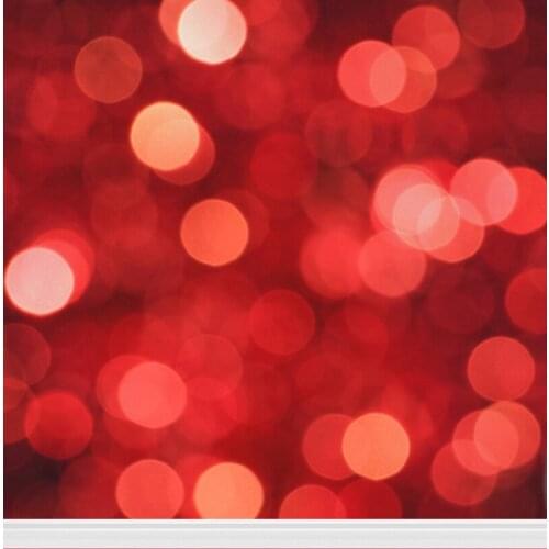 5x7ft(1.5x2.2m) Red Bokeh Wallpaper With Floor Studio Photo Background Made Of Art Fabric For Indoor Newborn Photography D-9709