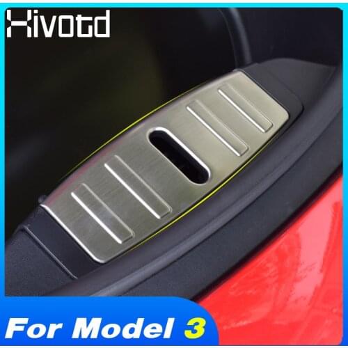 Hivotd For Tesla Model 3 2019 2020 Accessory Front Engine Trunk Box Luggage Bumper Protector Panel Cover Trim protection patch