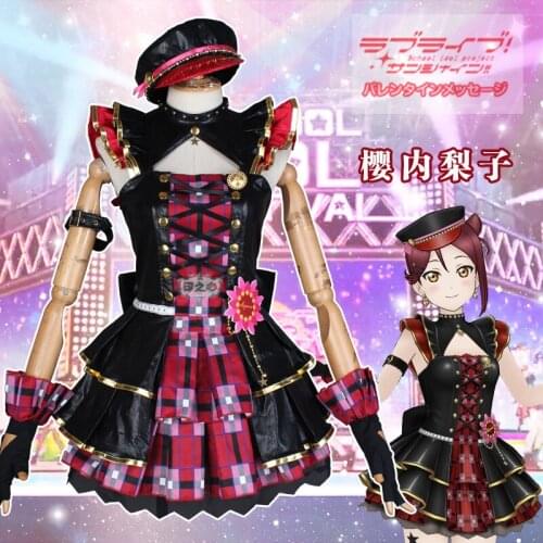 Anime Love Live Wake up Challenger! Ohara Mari kanan 9 Characters Punk Dress Cosplay Costume For Women