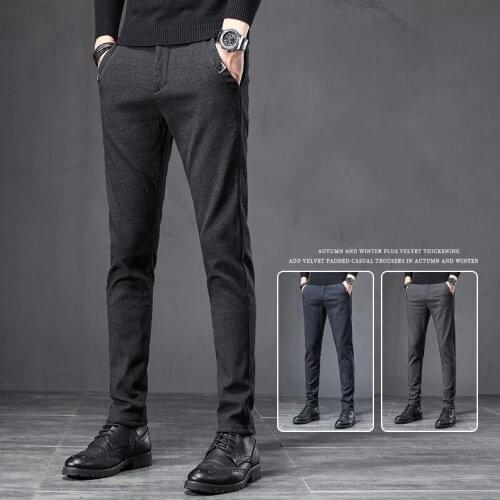 Brand New Classic Men Business Pants Fashion Frosted Fabric Dress Fit Trousers Office Casual Black Formal Suit Pant Male